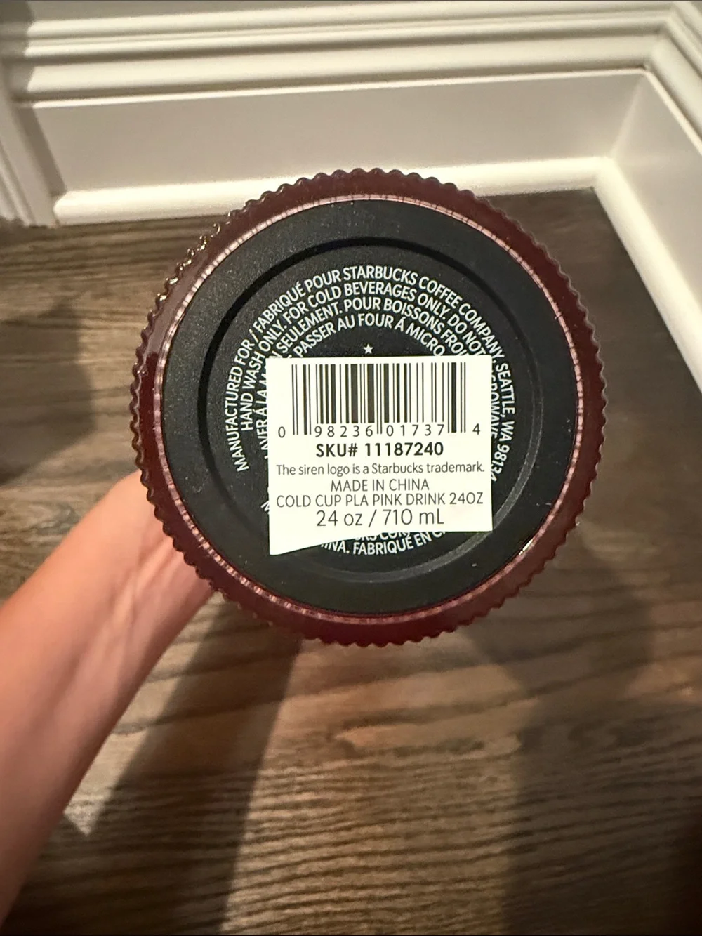 NEW Limited Edition Starbucks 20oz Pink Pleated Plastic Cold Cup.